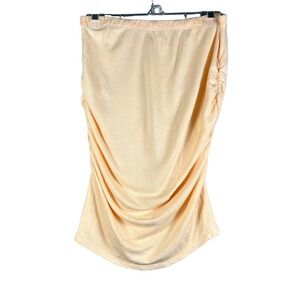 SUNDRY Strapless Ruched Top Women's Size 2/Med Butter‎ Yellow Boho Beach NWT